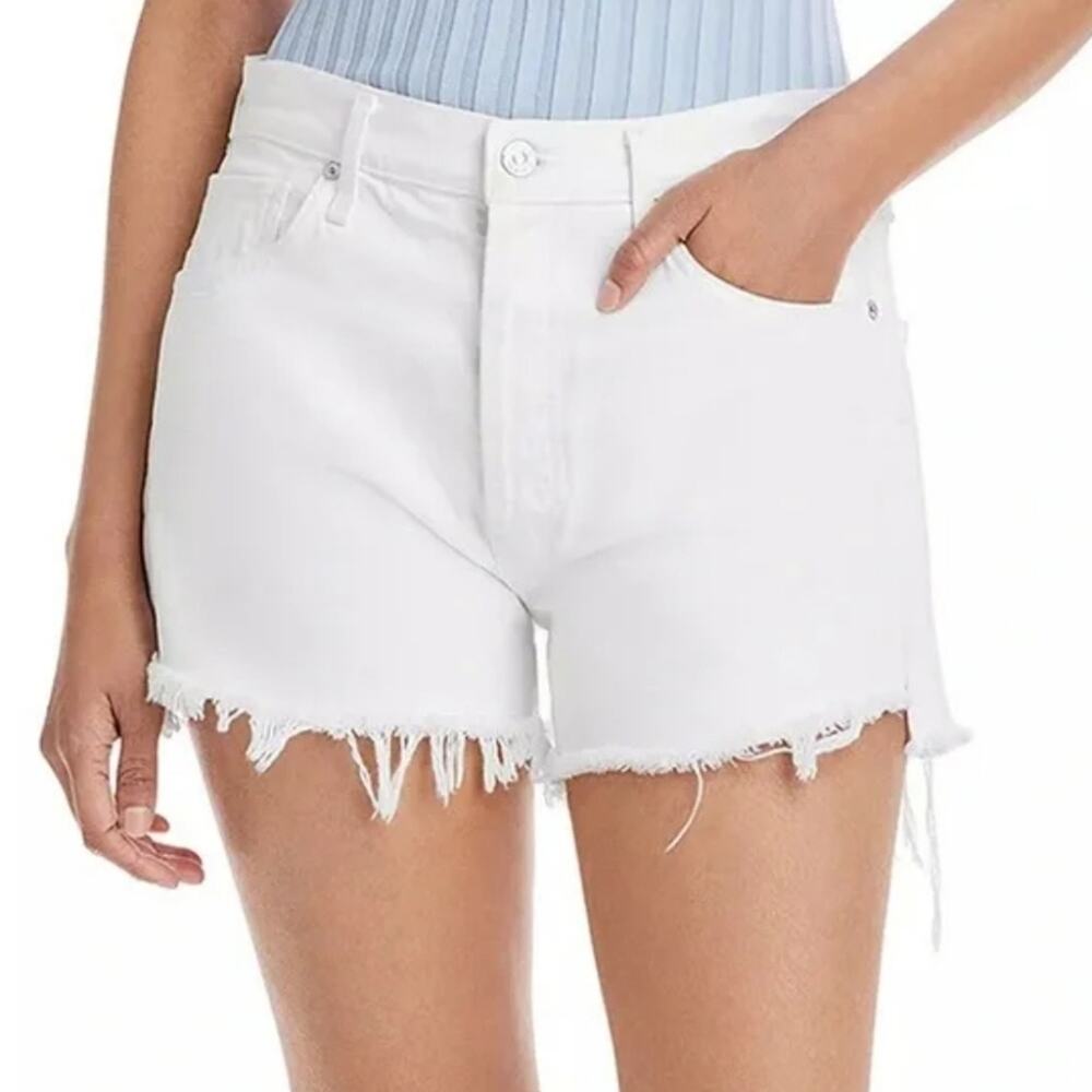 Joe's Jeans White Denim Shorts Frayed Hem Casual Summer Trendy Size 27